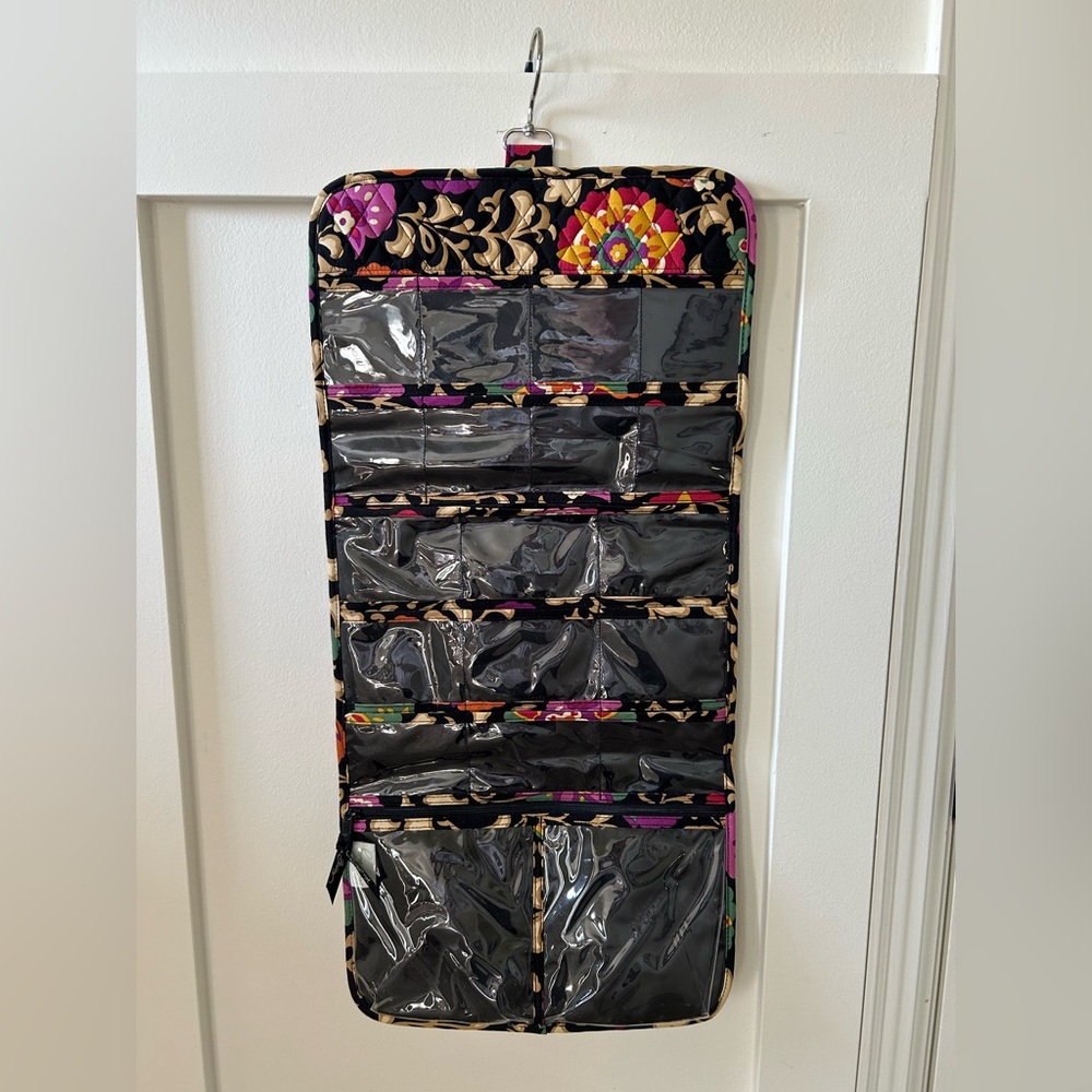 Vera Bradley Floral Hanging Travel Bag - Black and Purple